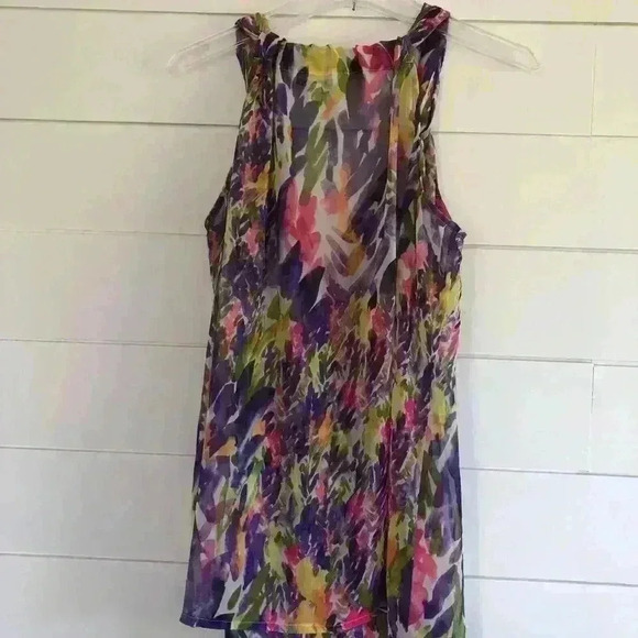 CAbi Sheer Floral Top + A Purple Tank Size XS - Picture 4 of 6